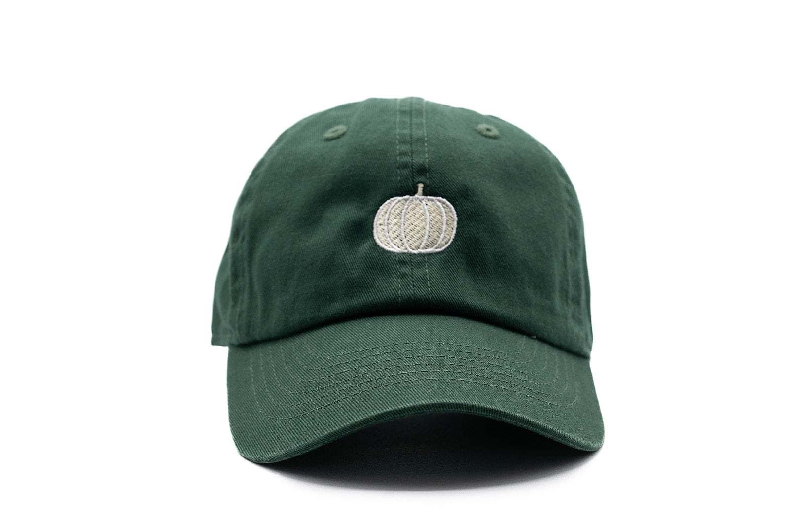 Hunter Green Tiny White Pumpkin Hat