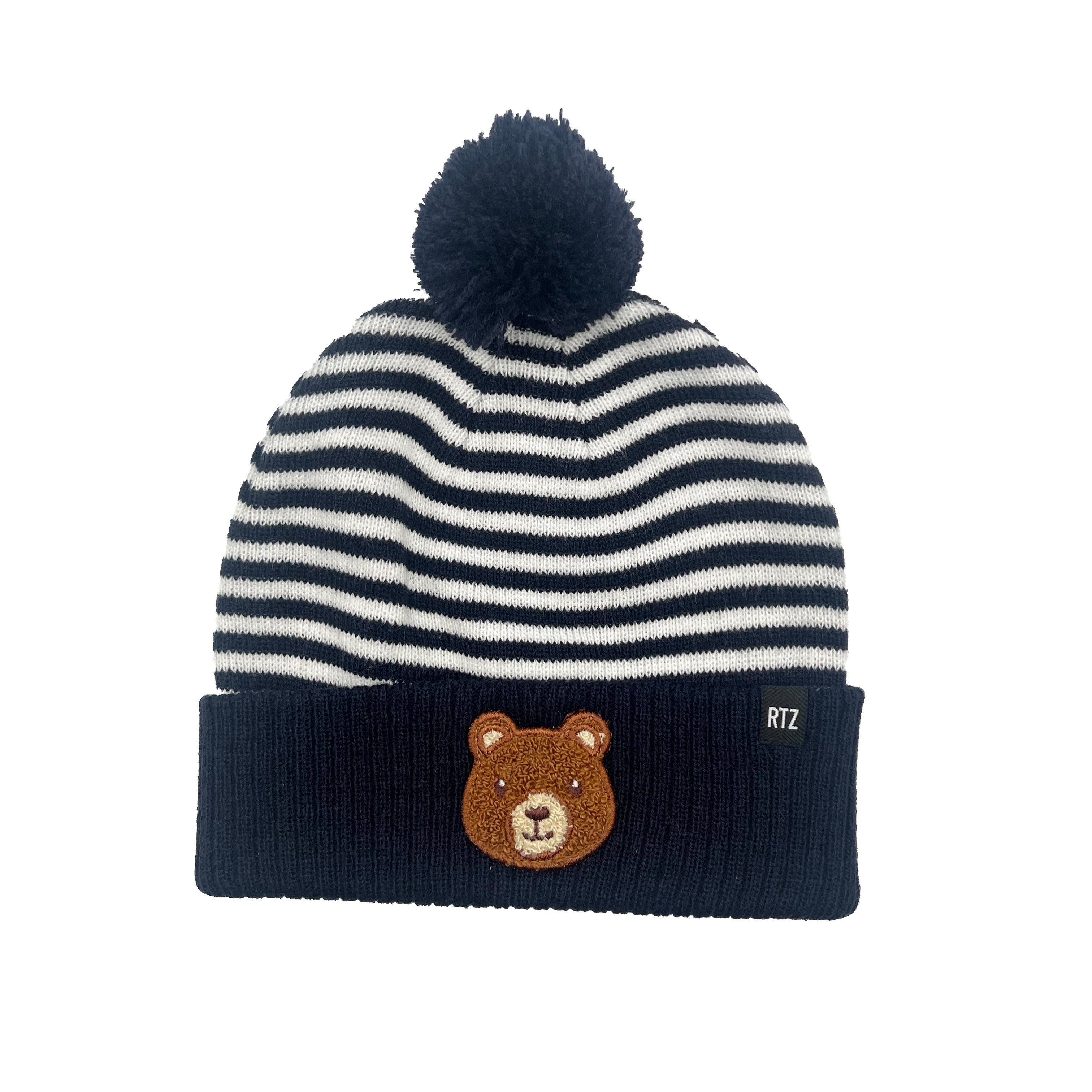 Teddy Bear Patch Pom Pom Hat
