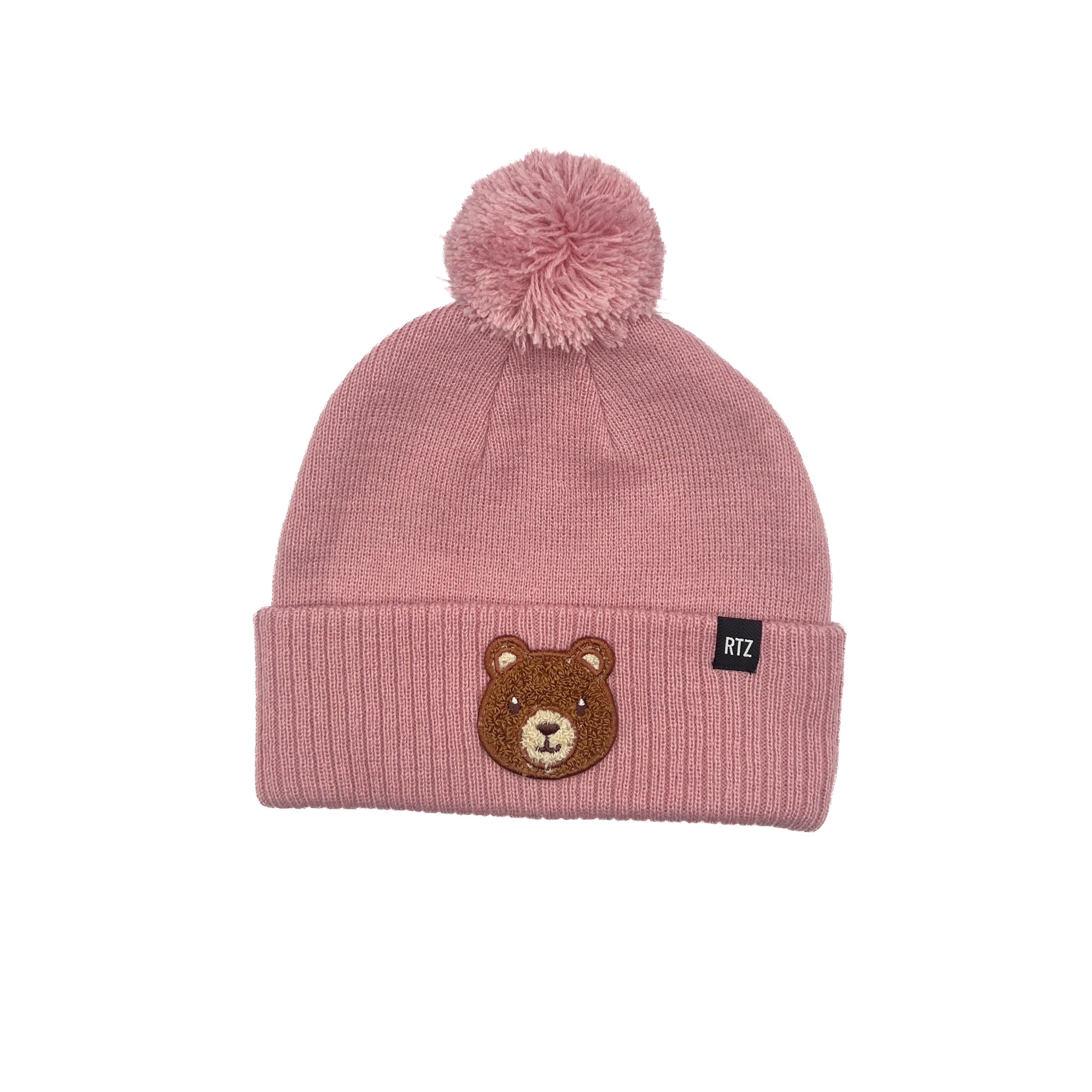 Teddy Bear Patch Pom Pom Hat