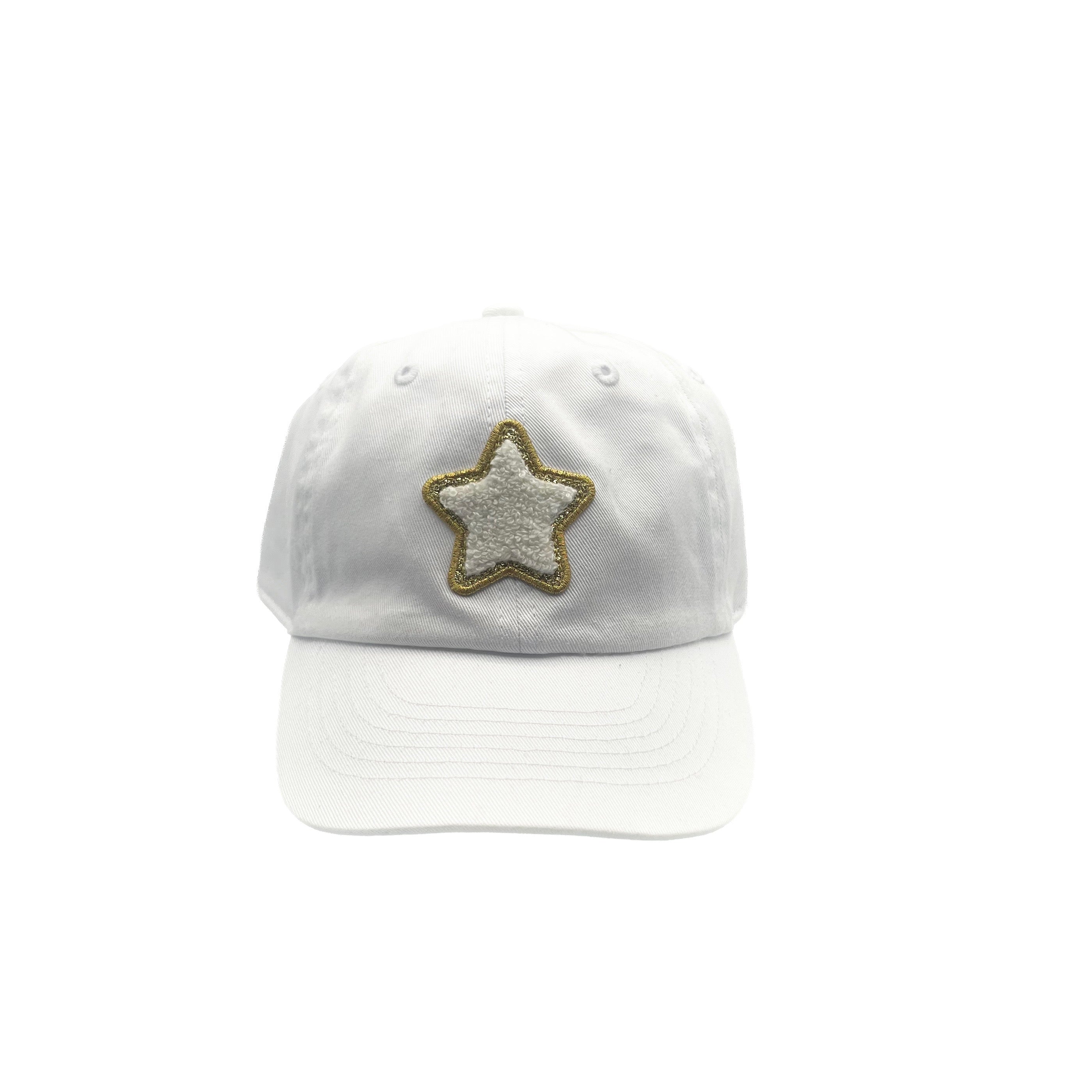 Glitter Gold Terry Star Patch Hat