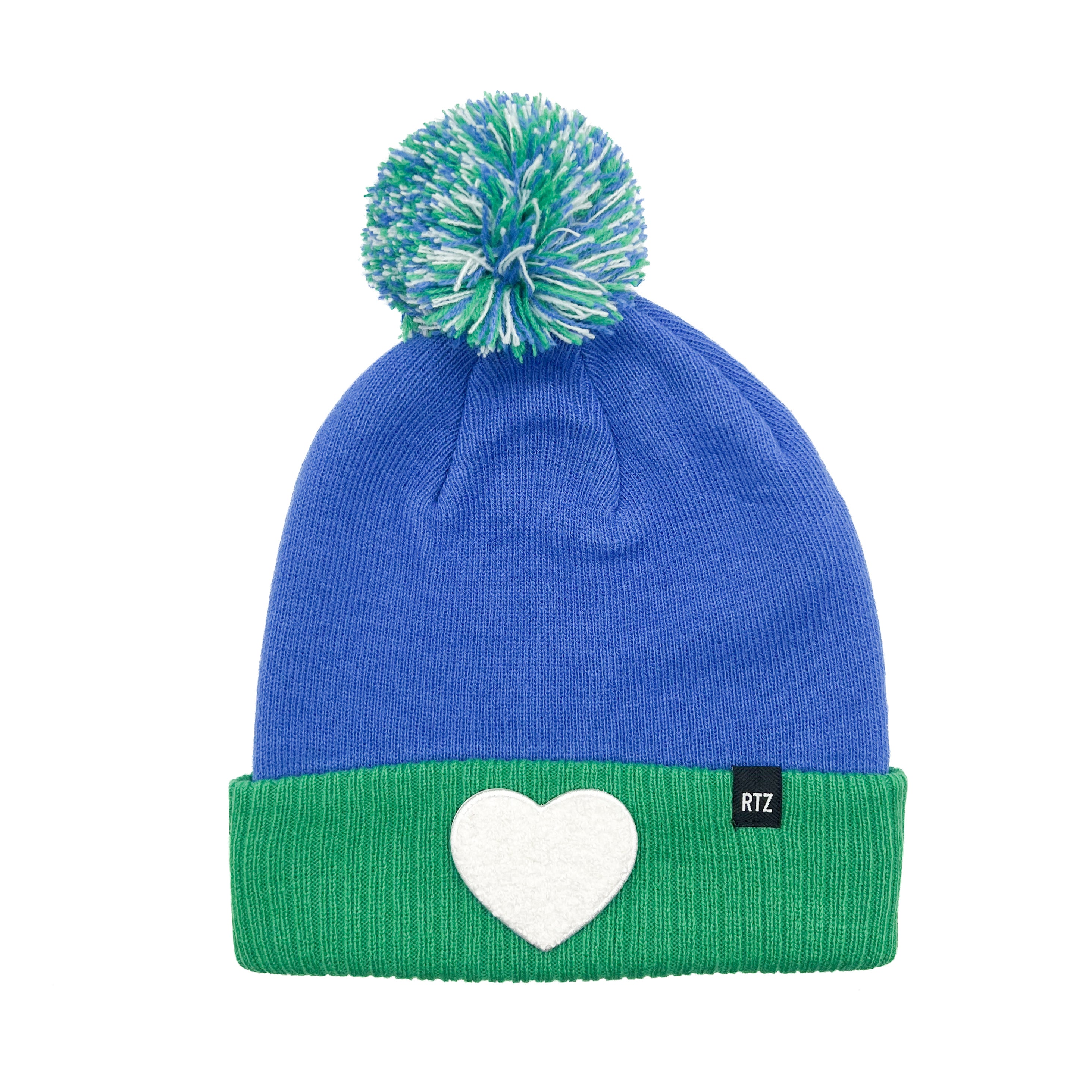 Terry Heart Patch Pom Pom Hat