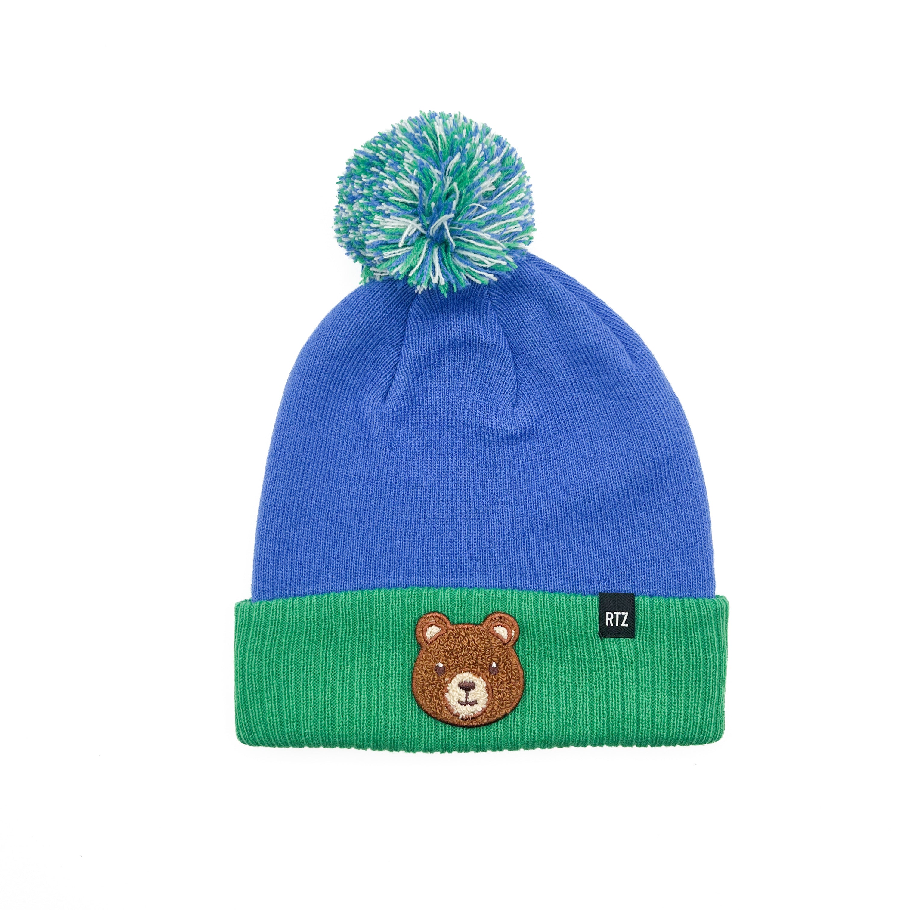 Teddy Bear Patch Pom Pom Hat