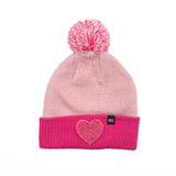 Terry Heart Patch Pom Pom Hat