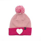Terry Heart Patch Pom Pom Hat