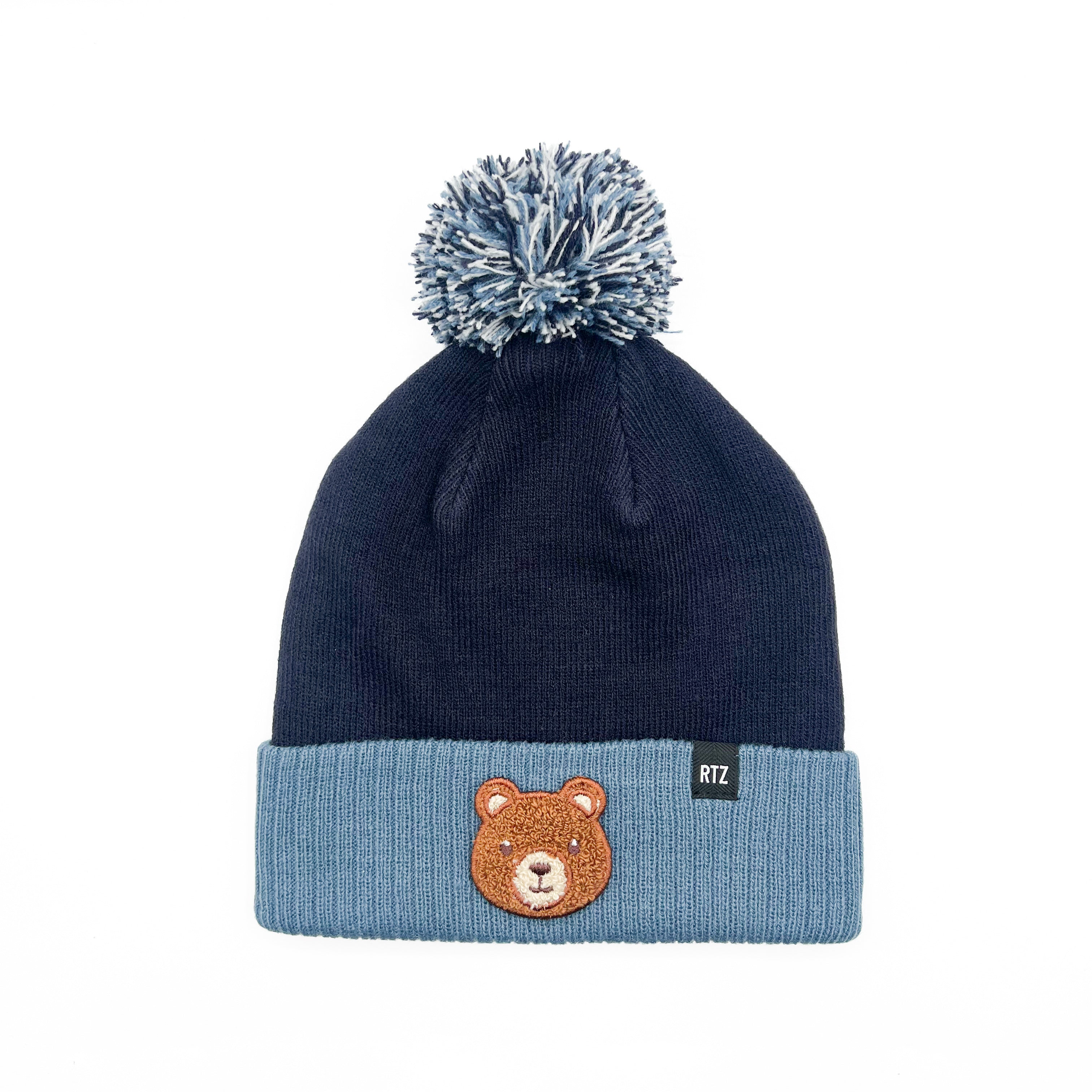 Teddy Bear Patch Pom Pom Hat