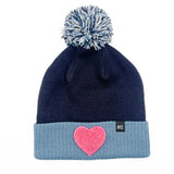 Terry Heart Patch Pom Pom Hat