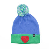 Terry Heart Patch Pom Pom Hat