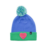 Terry Heart Patch Pom Pom Hat