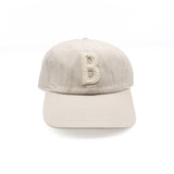 Cream Terry Letter Patch Baseball Hat