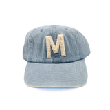 Cream Terry Letter Patch Baseball Hat
