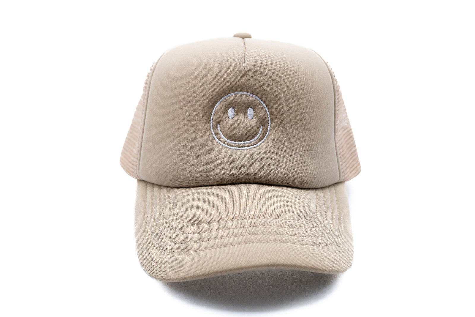 Khaki Foam Trucker Smiley Hat