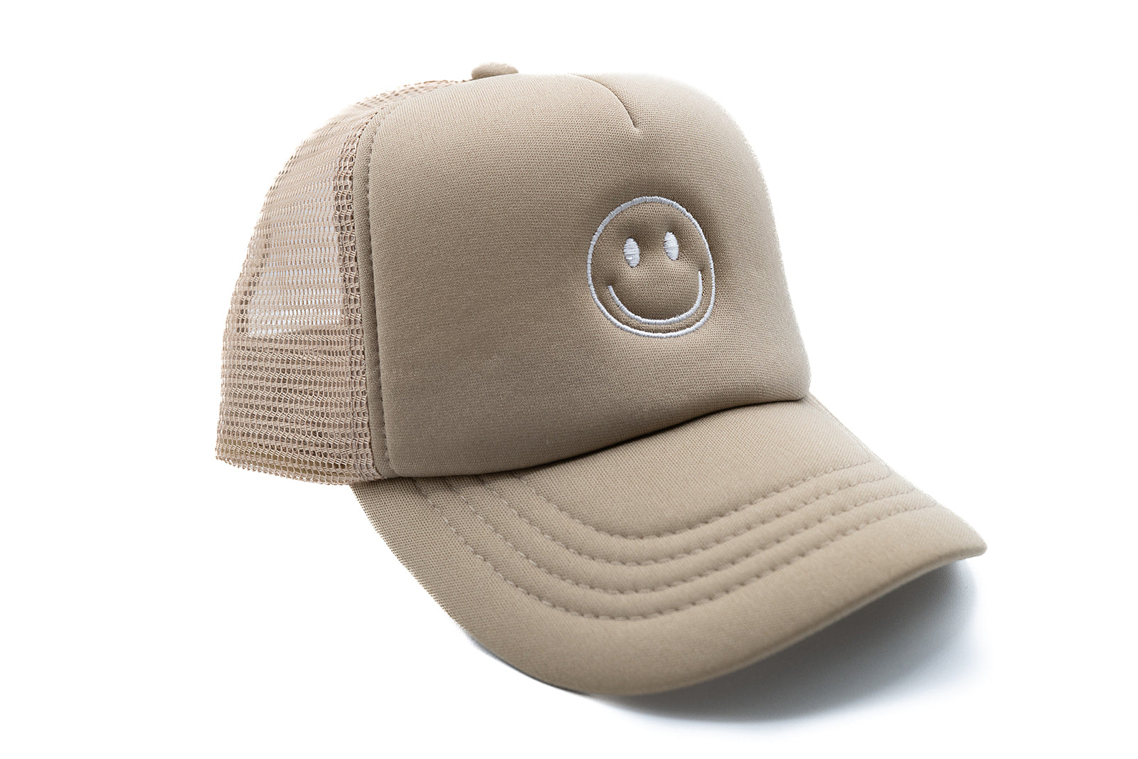 Khaki Foam Trucker Smiley Hat