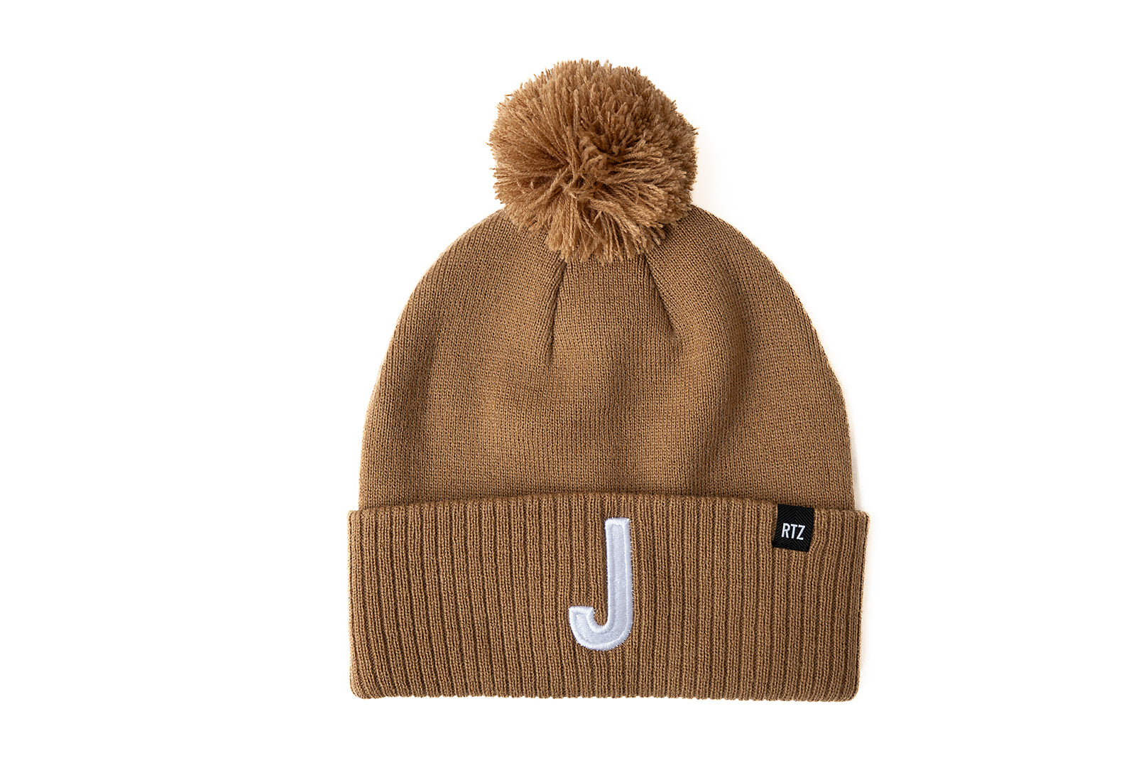 Latte Letter Pom Pom Hat