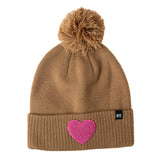 Terry Heart Patch Pom Pom Hat