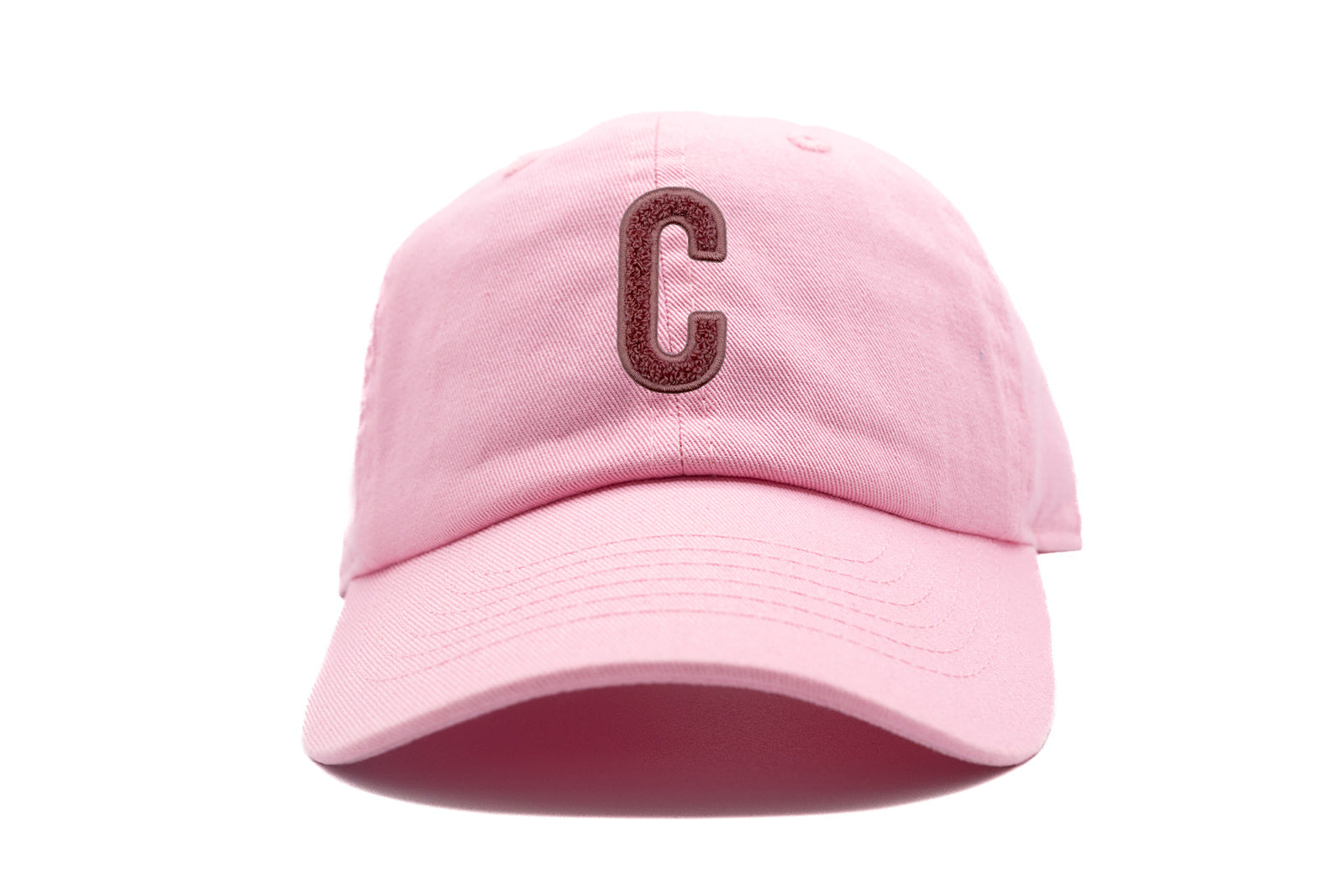 Blush Terry Letter Patch Baseball Hat