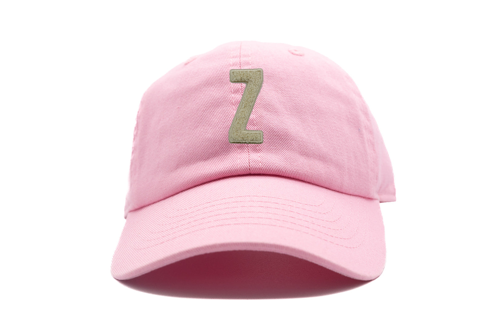 Cream Terry Letter Patch Baseball Hat