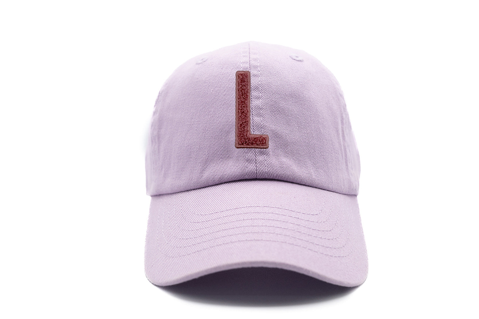 Blush Terry Letter Patch Baseball Hat