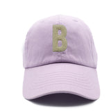Cream Terry Letter Patch Baseball Hat
