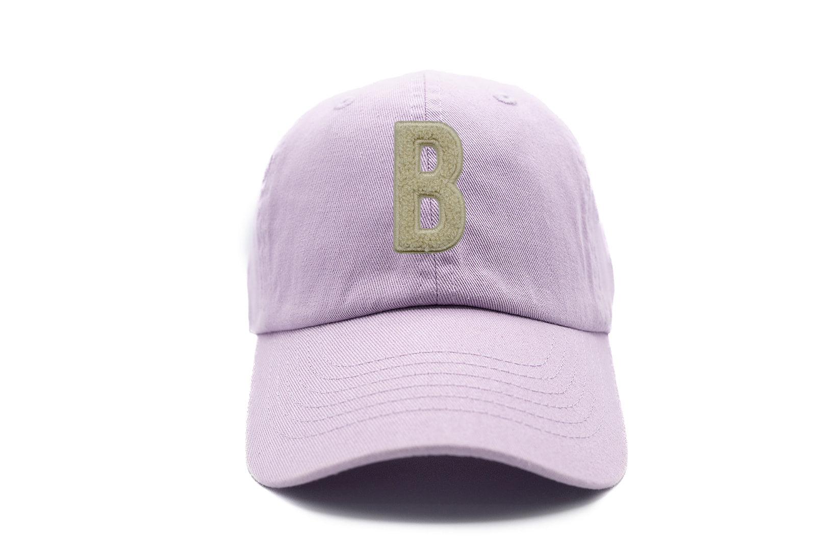 Cream Terry Letter Patch Baseball Hat