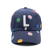 Smiley Dot Letter Baseball Hat