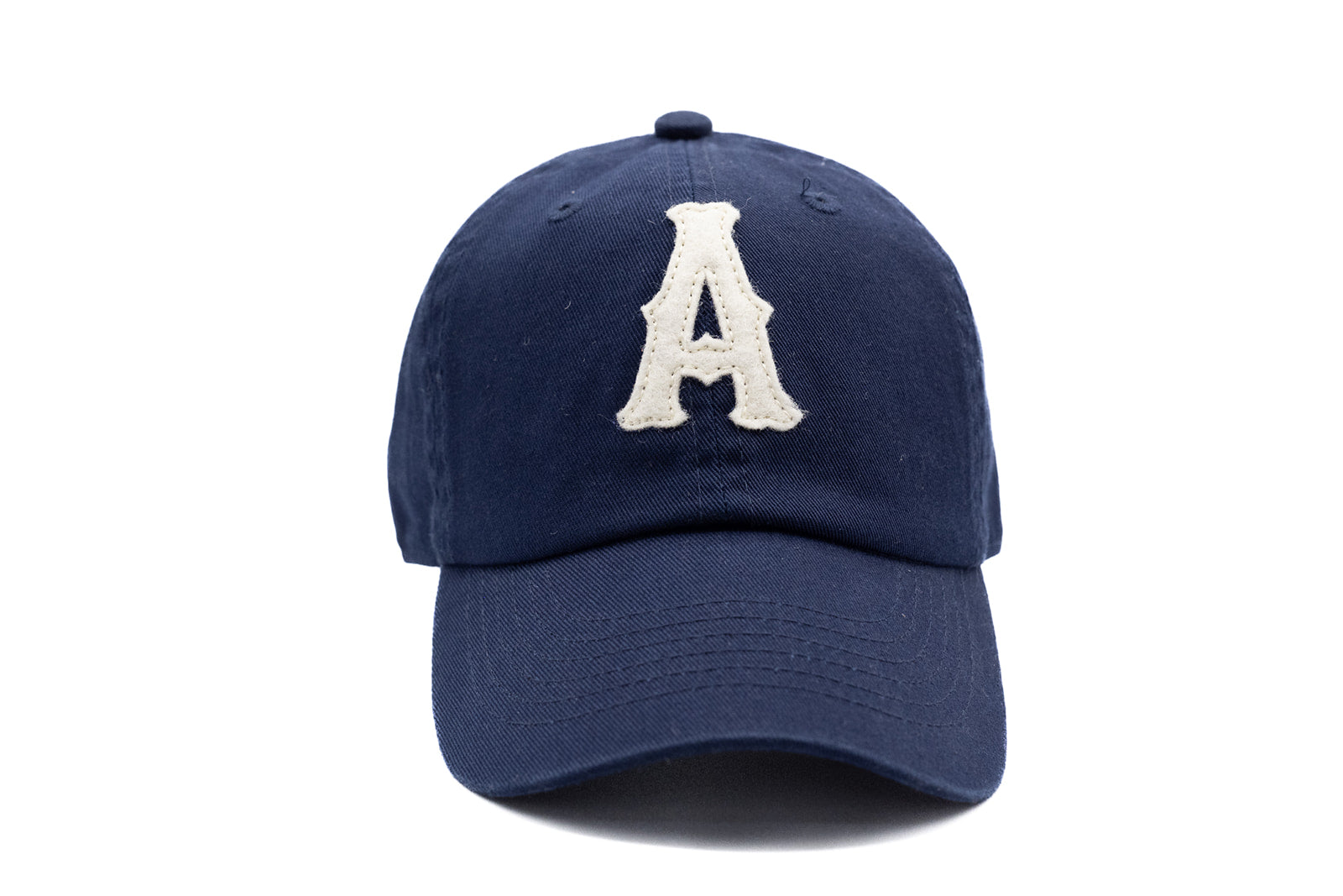 Navy Felt Letter Baseball Hat