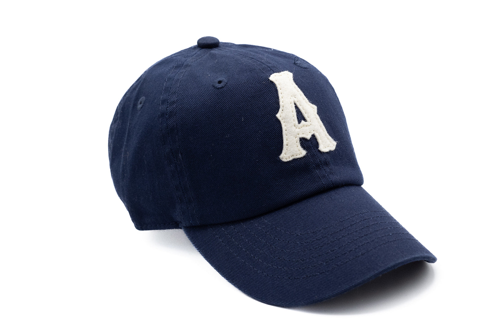 Navy Felt Letter Baseball Hat