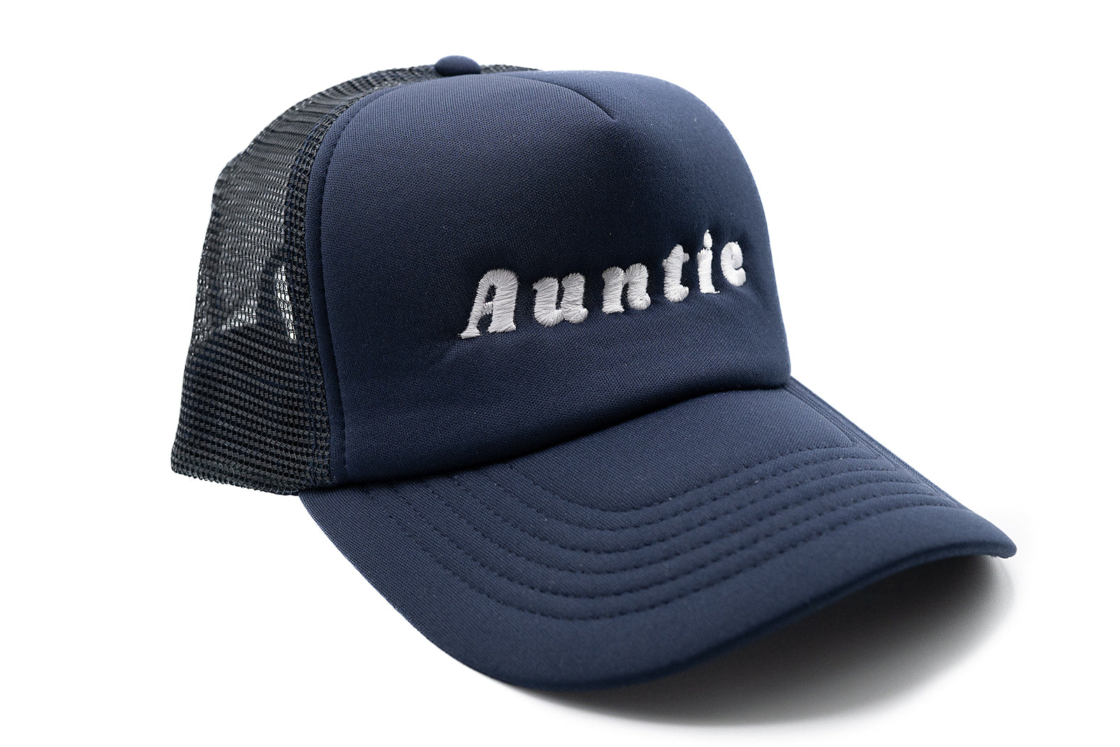 Navy Foam Trucker Auntie Hat