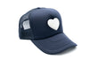 Navy Foam Trucker Terry Heart Hat