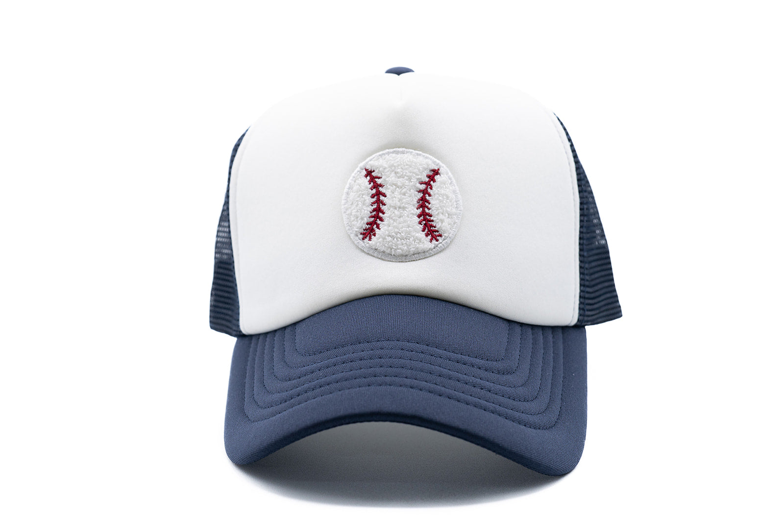 Navy & White Foam Trucker Terry Baseball Hat
