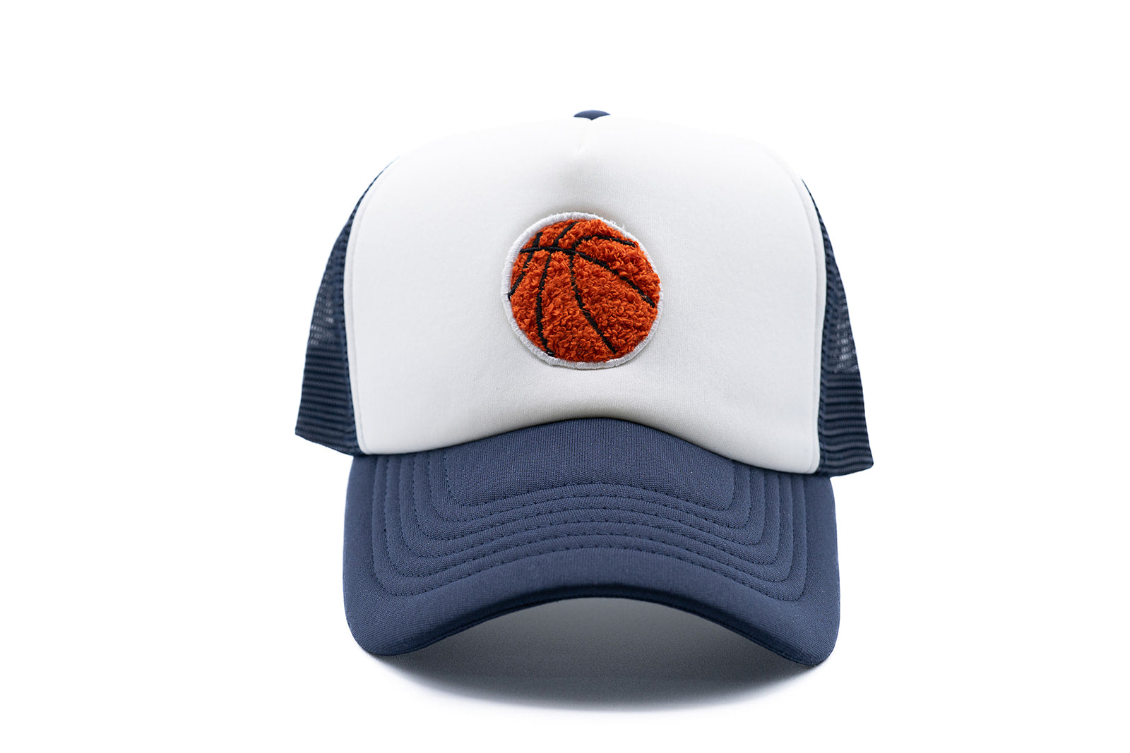 Navy & White Foam Trucker Basketball Hat