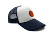 Navy &amp; White Foam Trucker Basketball Hat