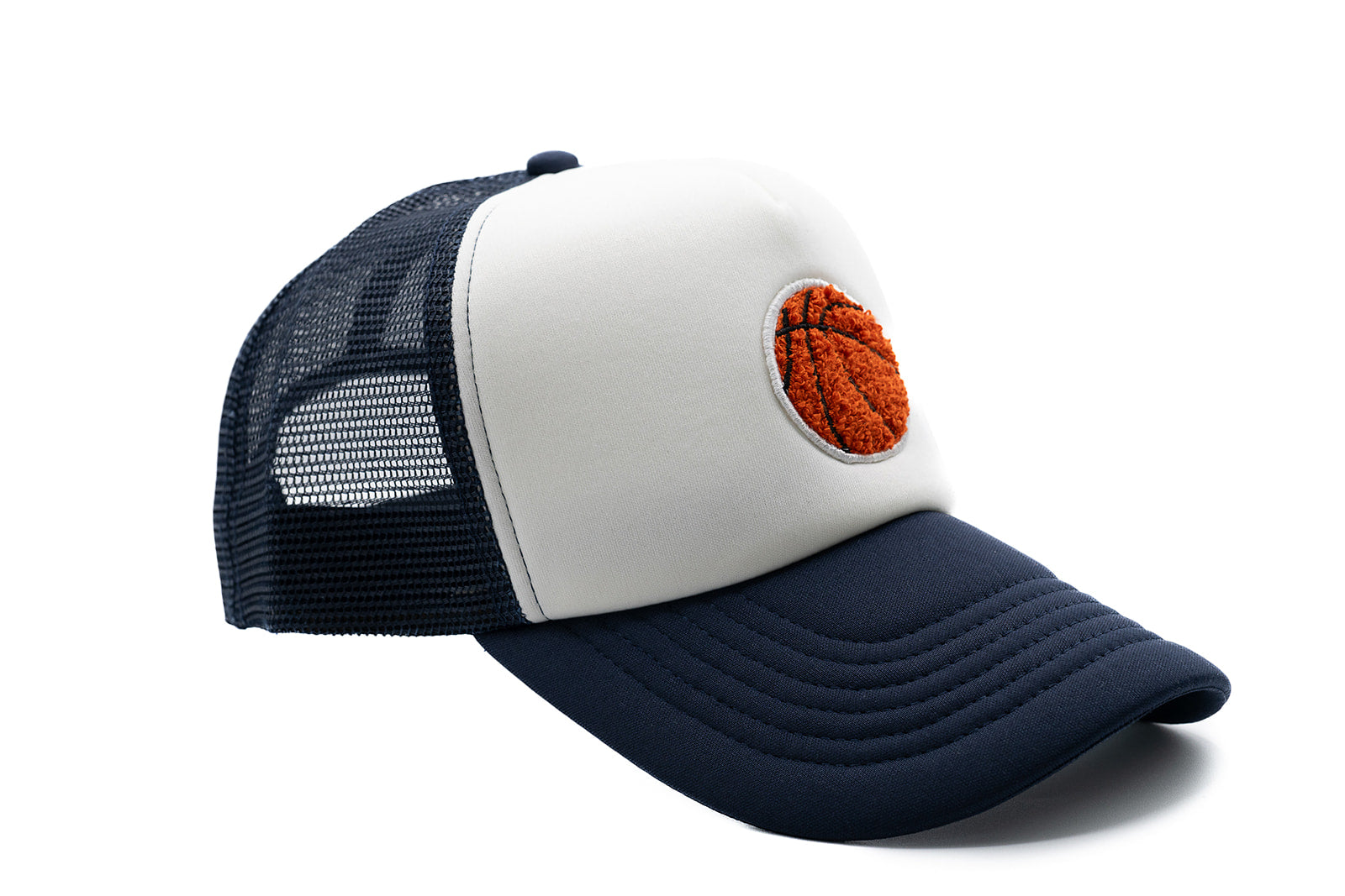 Navy & White Foam Trucker Basketball Hat