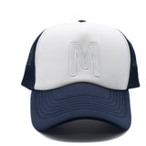 Navy & White Letter Trucker Hat