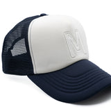 Navy & White Letter Trucker Hat
