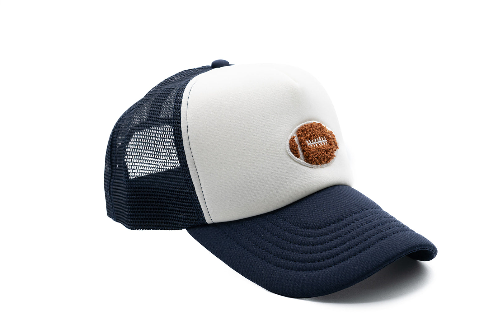 Navy & White Foam Trucker Terry Football Hat