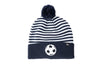 Blue &amp; White Stripe Soccer Pom Pom
