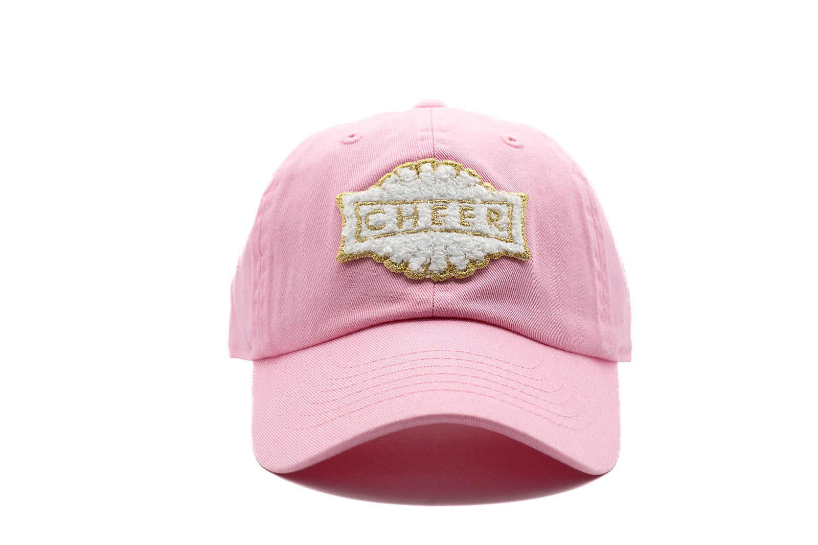 Light Pink Ponytail Hat + Terry Cheer Patch