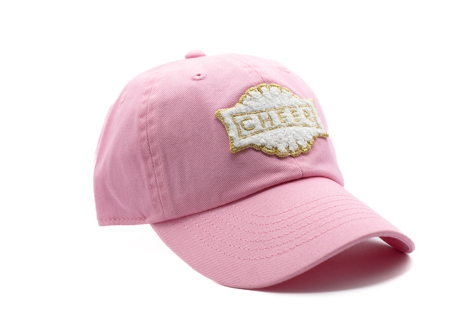 Light Pink Ponytail Hat + Terry Cheer Patch