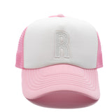Pink & White Letter Trucker Hat