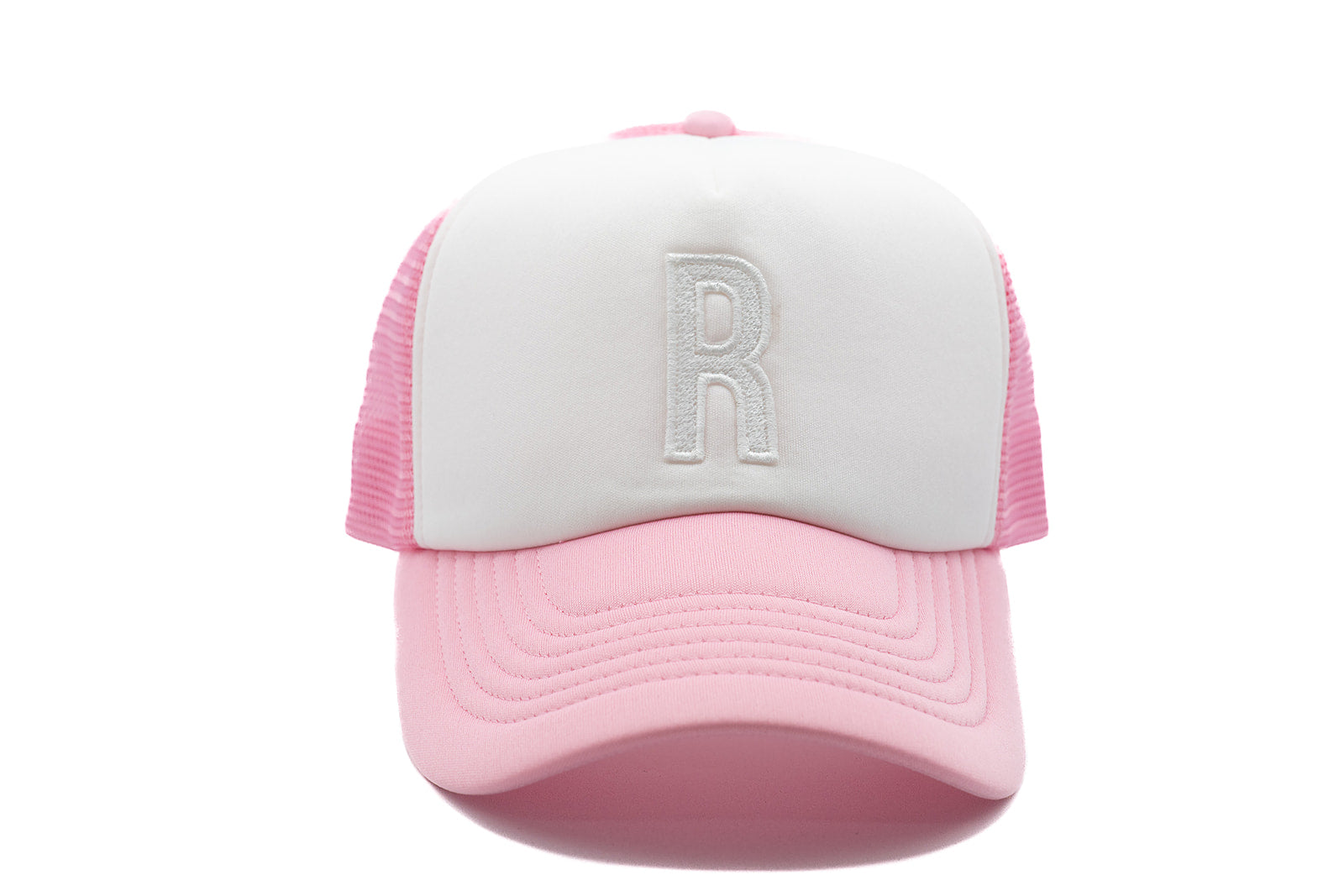 Pink & White Foam Letter Trucker Hat