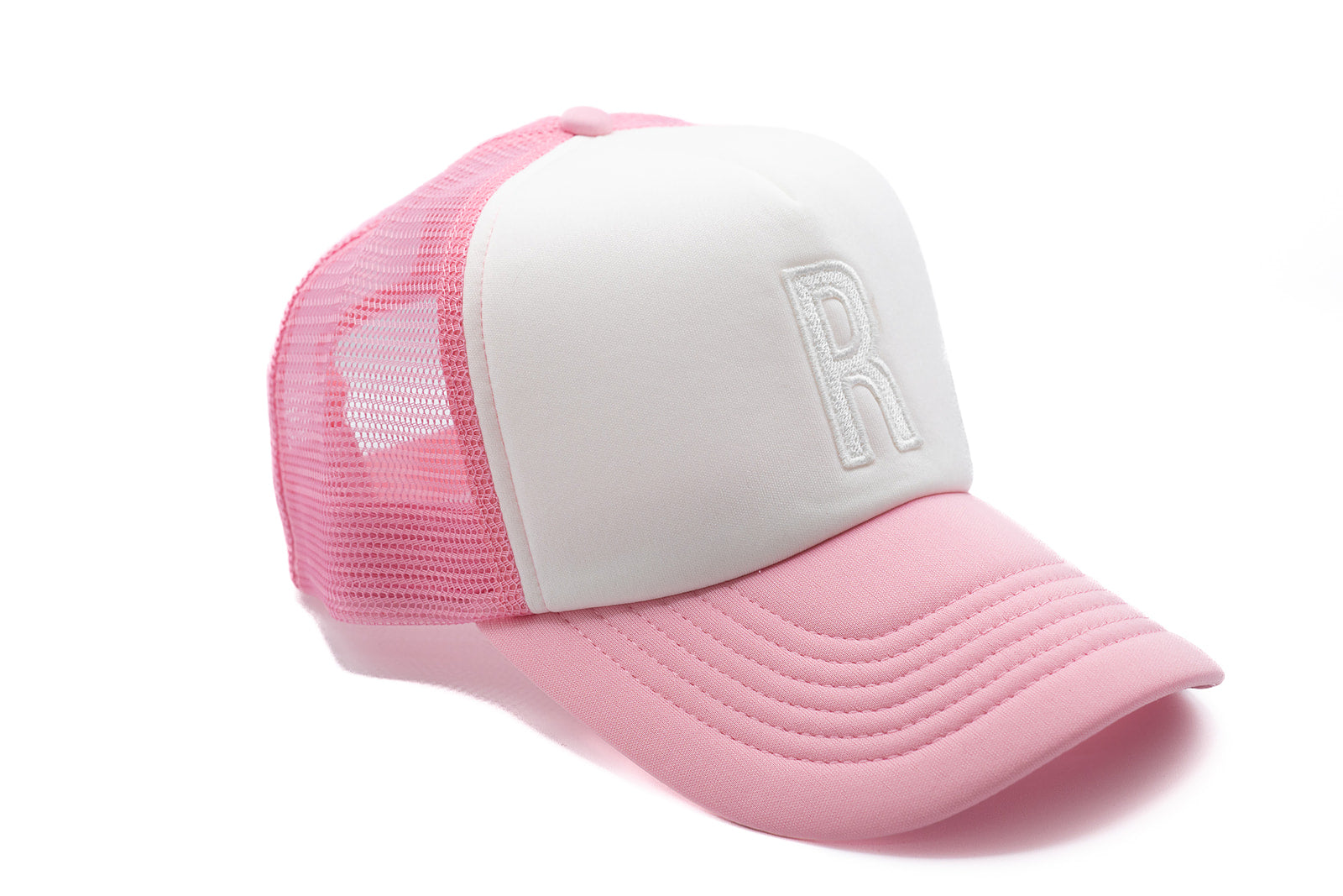 Pink & White Foam Letter Trucker Hat