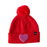 Terry Heart Patch Pom Pom Hat