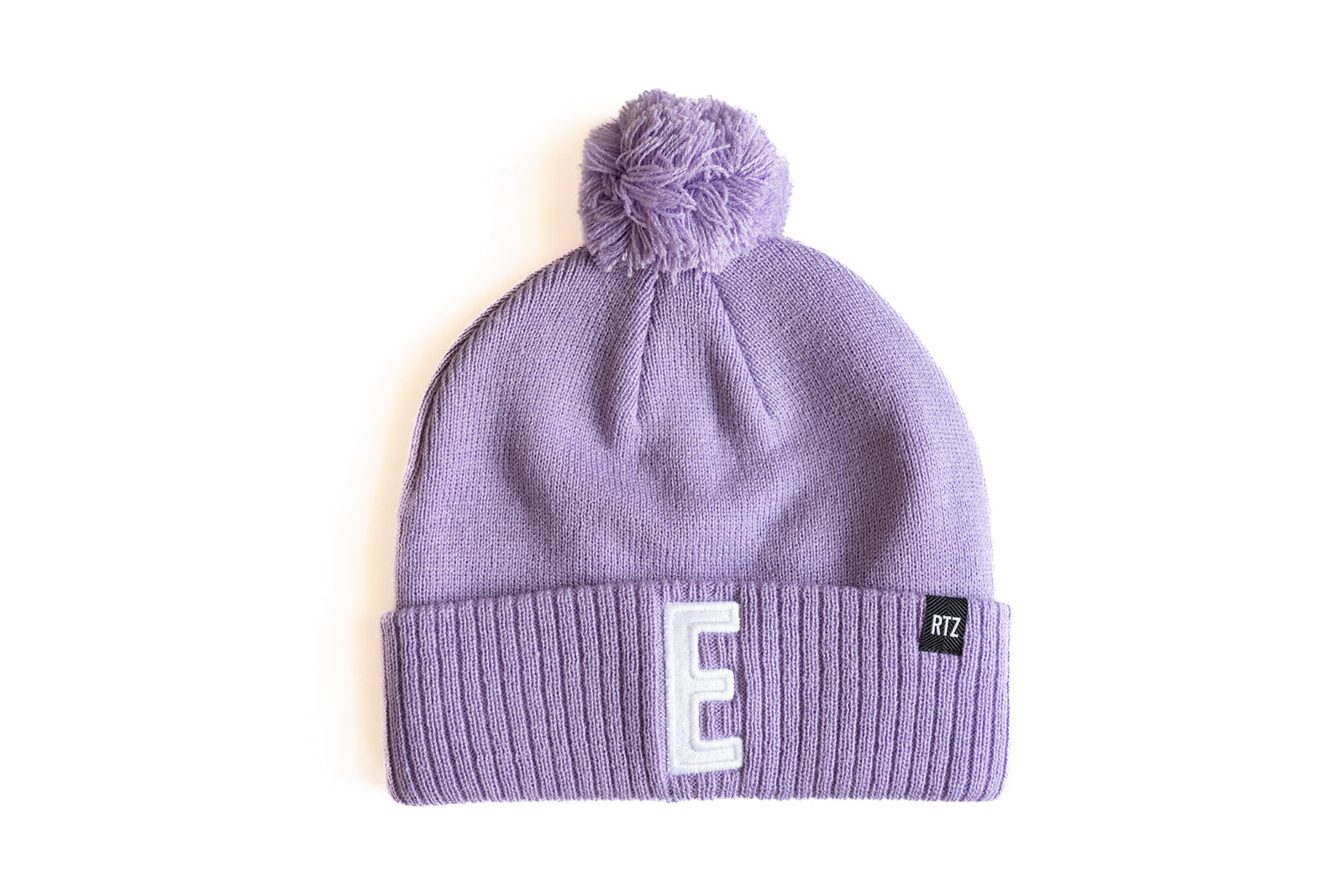 Purple Letter Pom Pom Hat