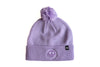 Purple Smiley Pom Pom Hat