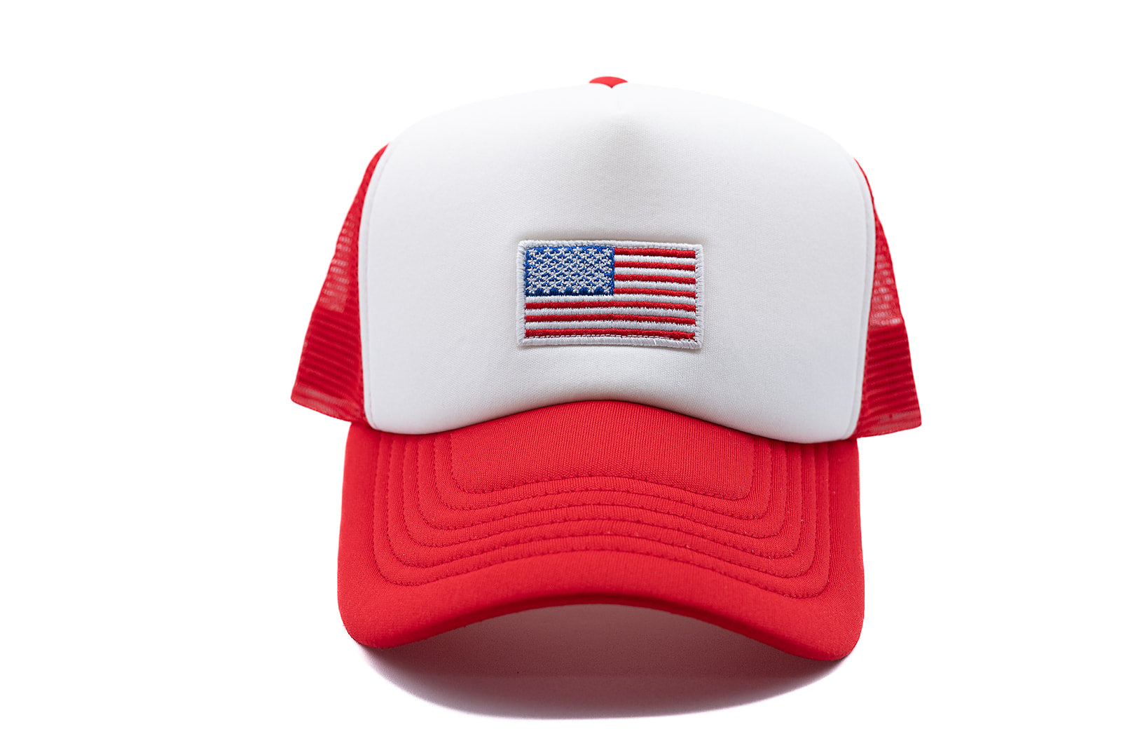 Red & White Foam Trucker Flag Hat