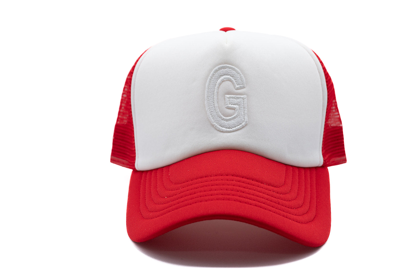 Red & White Foam Letter Trucker Hat