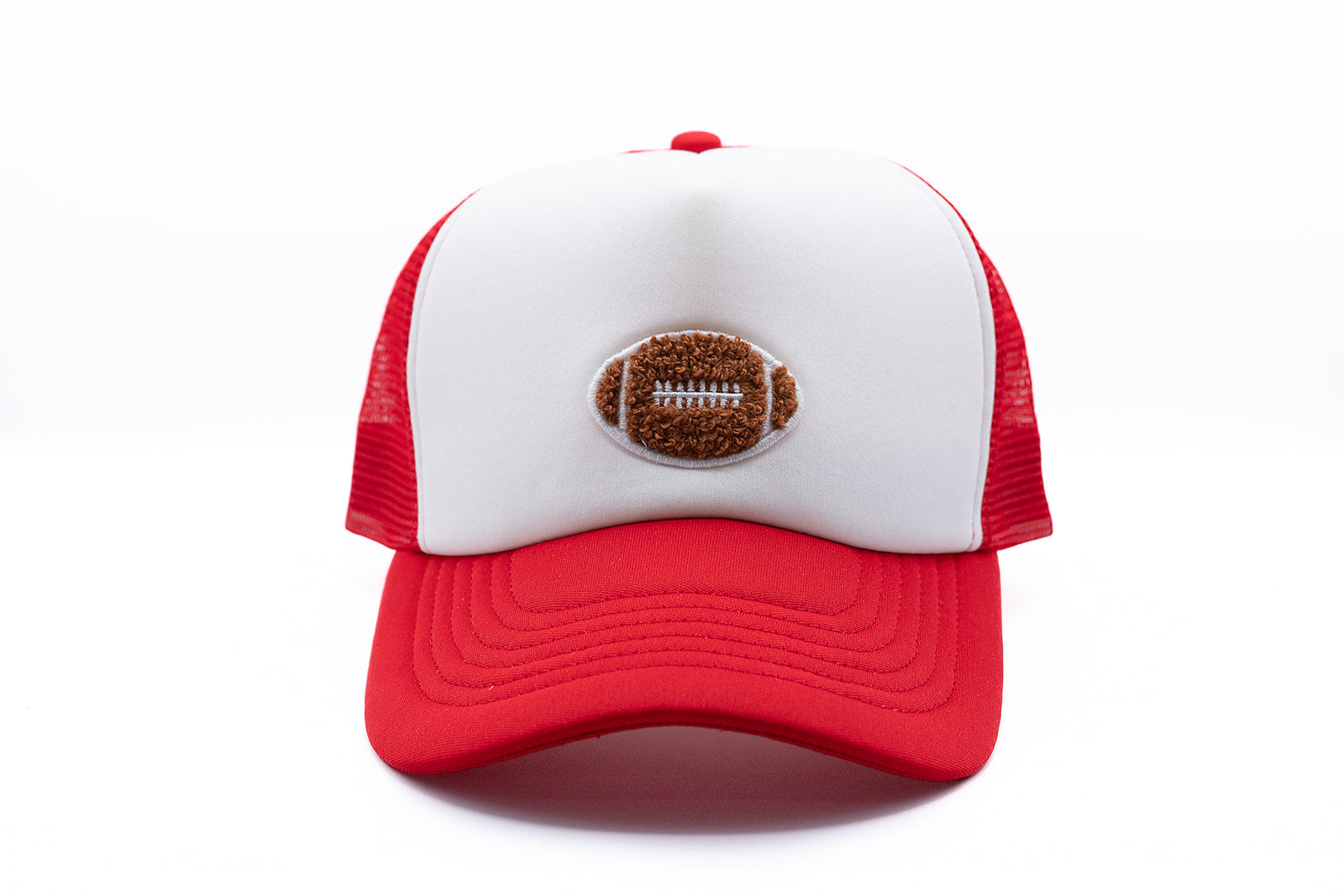 Red & White Foam Trucker Terry Football Hat