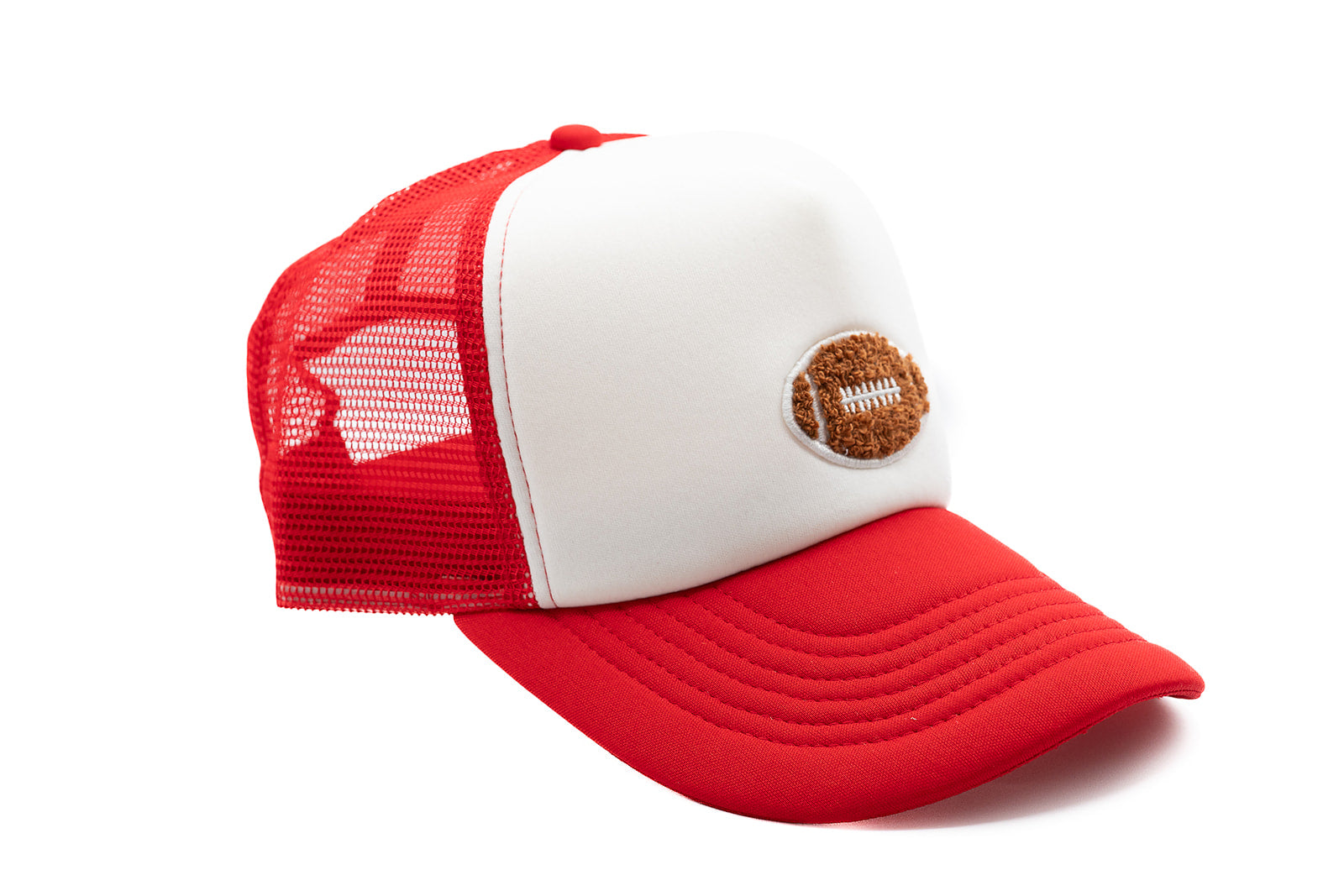Red & White Foam Trucker Terry Football Hat