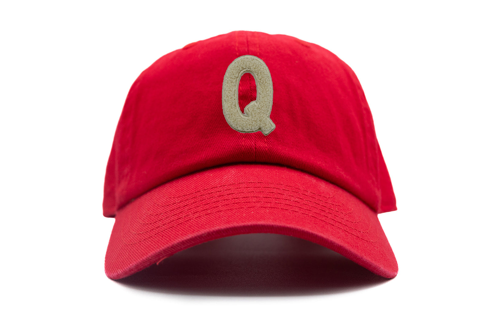 Cream Terry Letter Patch Baseball Hat