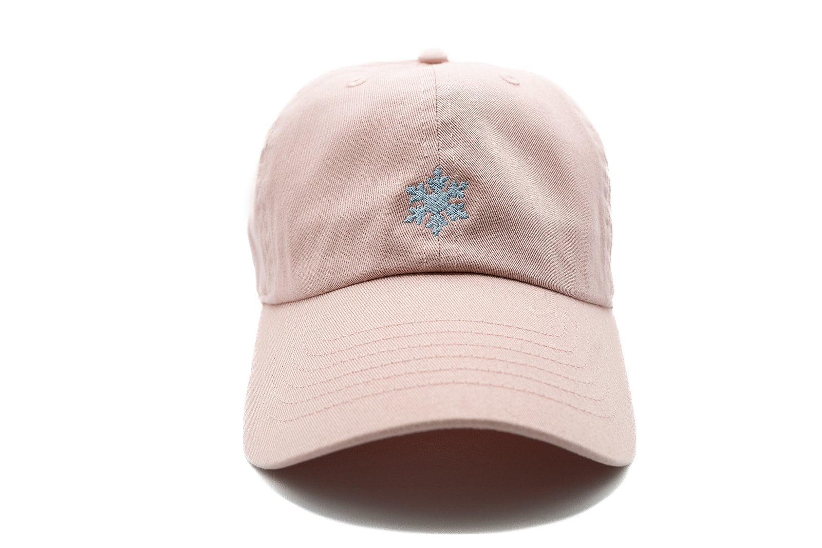 Dusty Rose Tiny Holiday Snowflake Baseball Hat